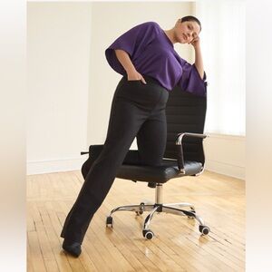 NWOT! Reitmans Iconic high waist straight leg trouser pant in black windowpane